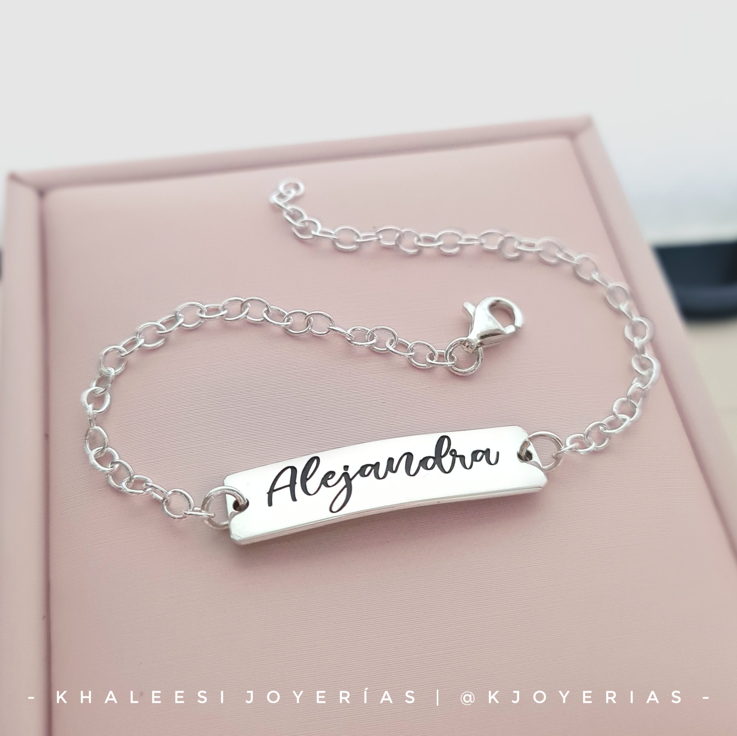 Pulsera nombre personalizado – Plata – Khaleesi Joyerías